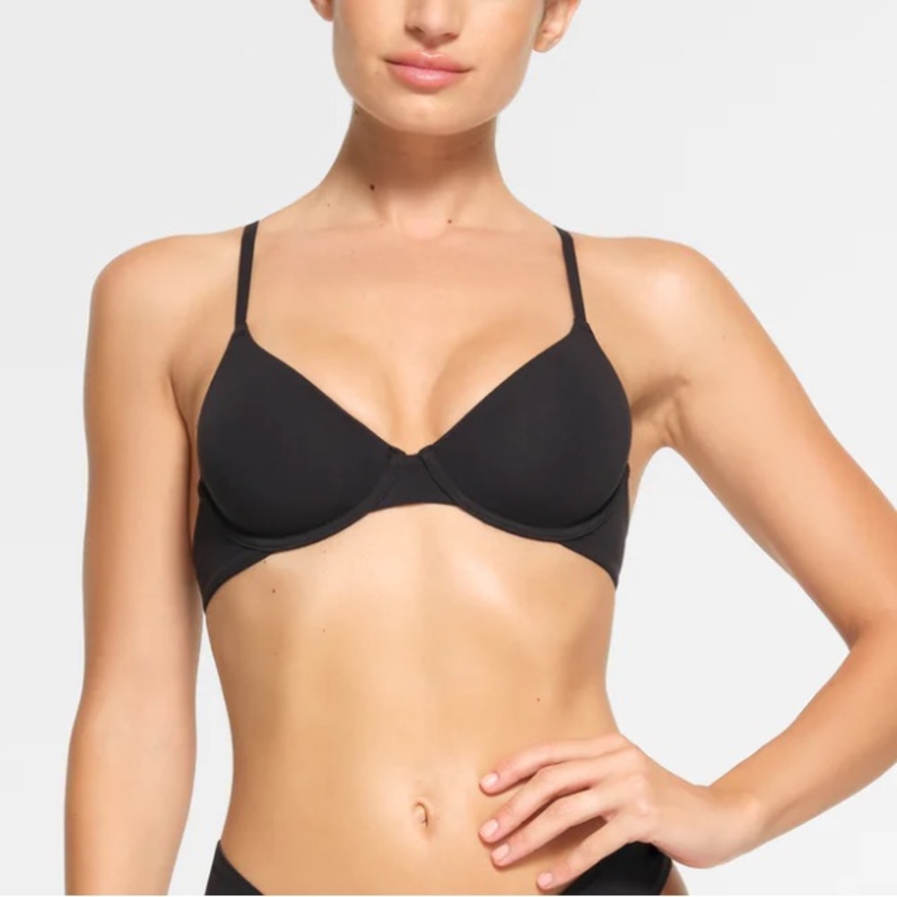 SKIMS COTTON JERSEY UNDERWIRE BRA NWT - Onyx